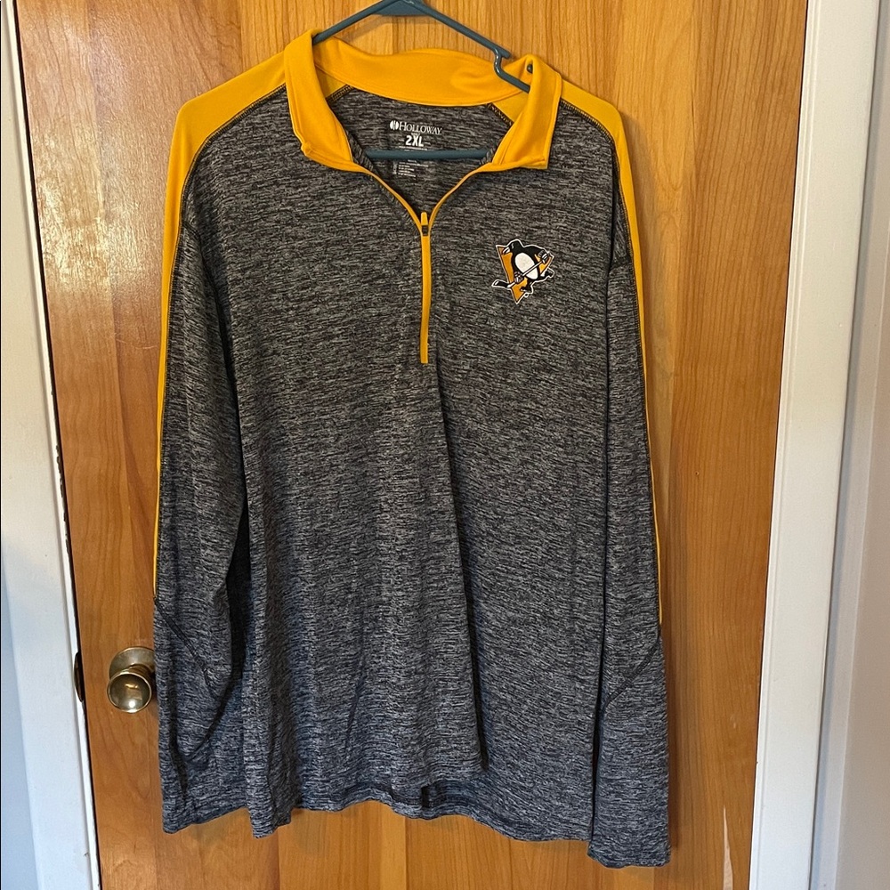 Holloway Gray and Gold Zip-Up Men's Sweater